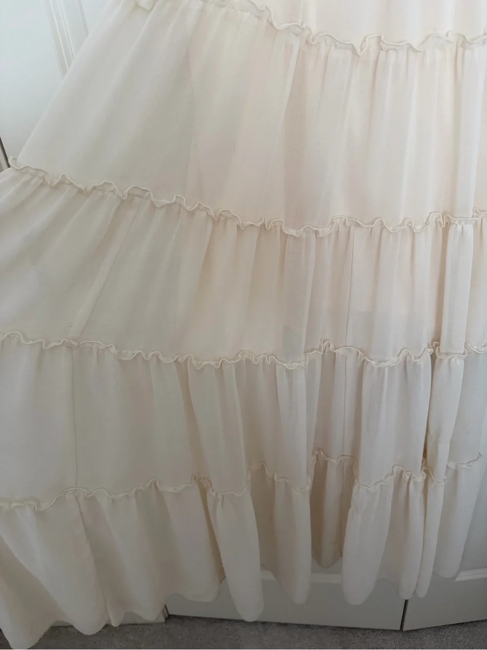 Free People Sprinkled Stardust Maxi Dress Cream Beaded Boho Festival Size M